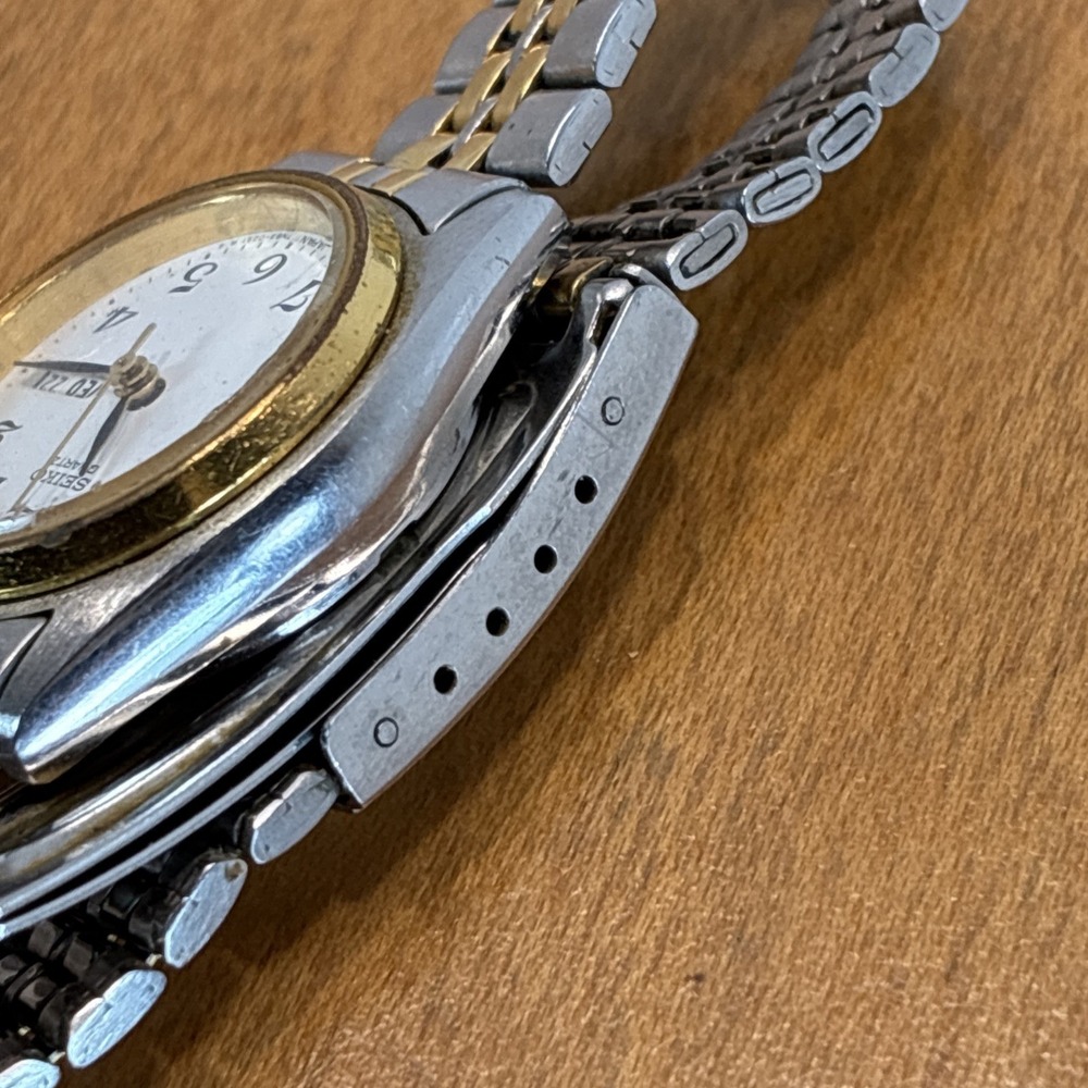 Vintage 1990 Women's Seiko Dress Watch 7N83-0011 Two Toned Working New Battery - Picture 12 of 17